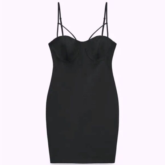 NWT ZARA Bustier Little Black Bodycon Dress M - Picture 3 of 7